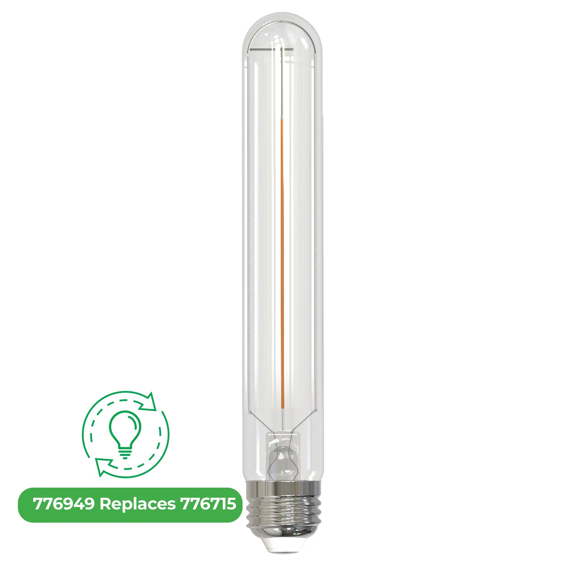 Bulbrite LED Filament 3 Watt Dimmable 7.5 Inch T9 Light Bulb with Clear finish and Medium (E26) Base - 3000K Soft White Light, 250 Lumens - Cheap-Us