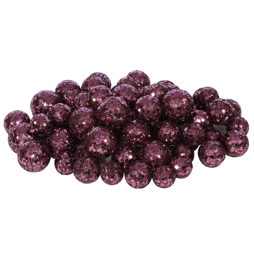 Vickerman 20MM/25MM/30MM Mauve Glitter Polystyrene Ball Christmas Ornament 72 per Bag - Cheap-Us