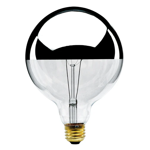 Bulbrite 60G40HM 60 Watt Dimmable Incandescent Half Chrome G40 Globe, Medium Base - Cheap-Us