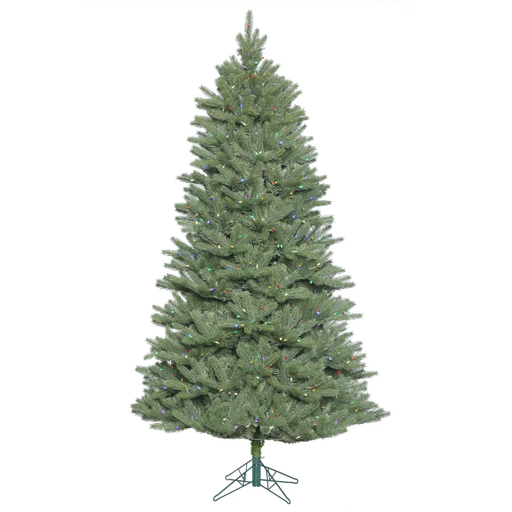 Vickerman 7.5' Colorado Spruce Slim Artificial Christmas Tree Multi-Colored LED Lights - Cheap-Us
