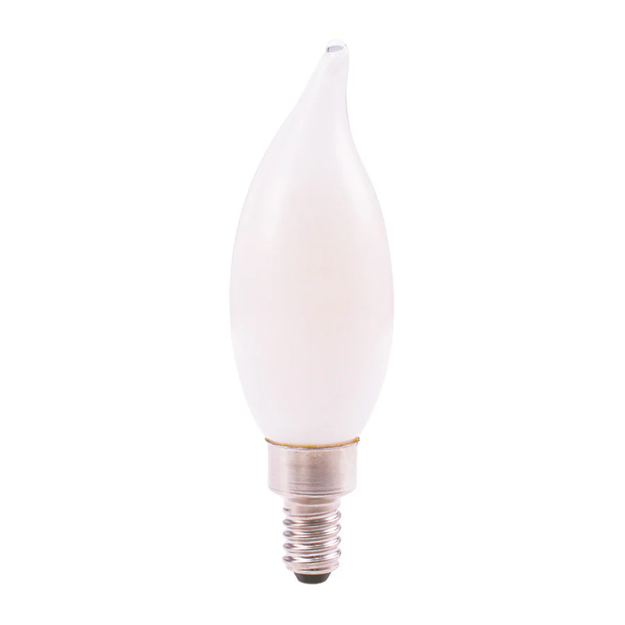 Luxrite LED Flame Tip Chandelier Light Bulb, E12 Candelabra Base, 5W, 2700K - Warm White, 550 Lumens, 80 CRI, White Finish, Dimmable, Pack of 10 (LR21563) - Cheap-Us