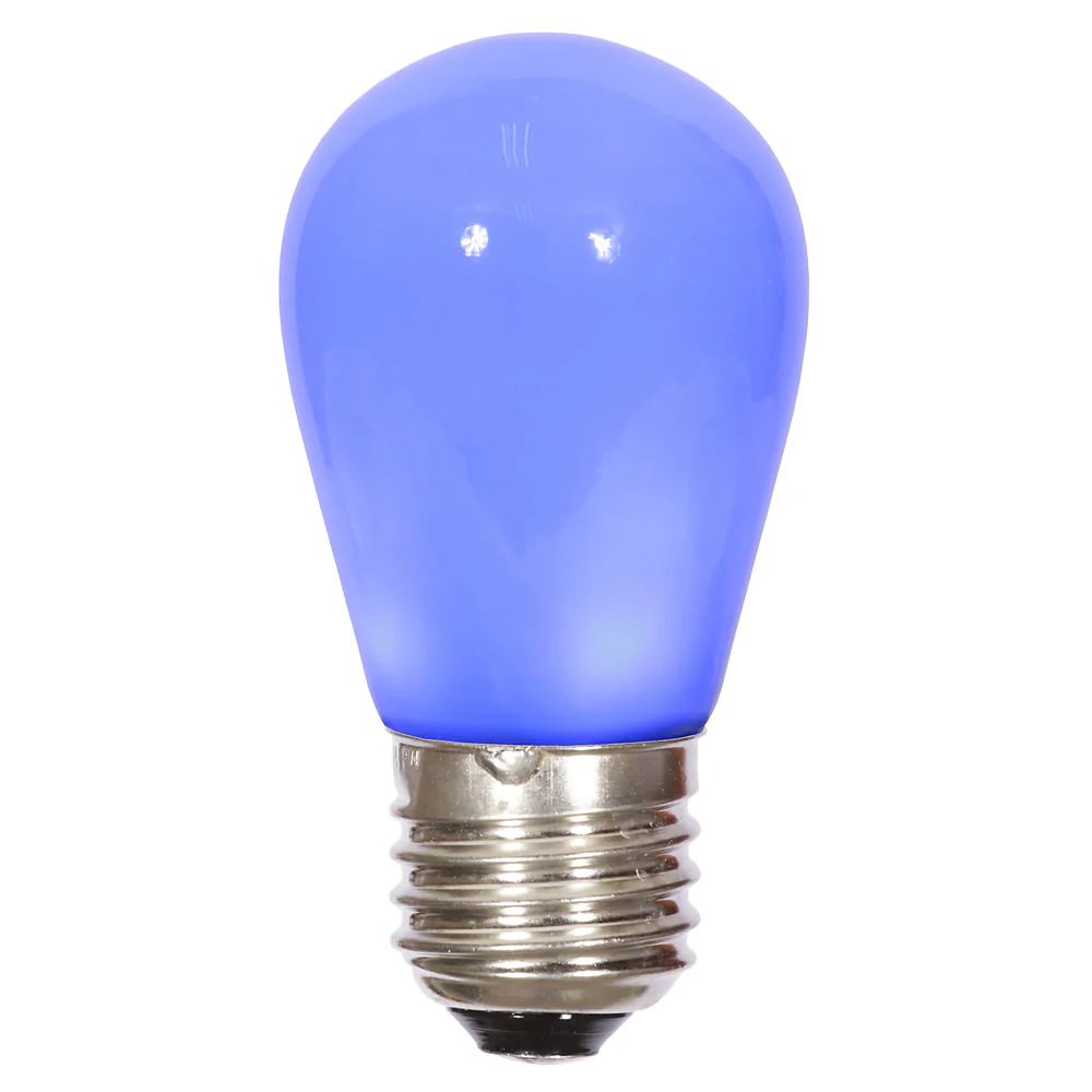 Vickerman S14 LED Blue Ceramic Bulb 1.3 Watts, 130V, E26 Medium Nickel Base, 5 per pack. - Cheap-Us