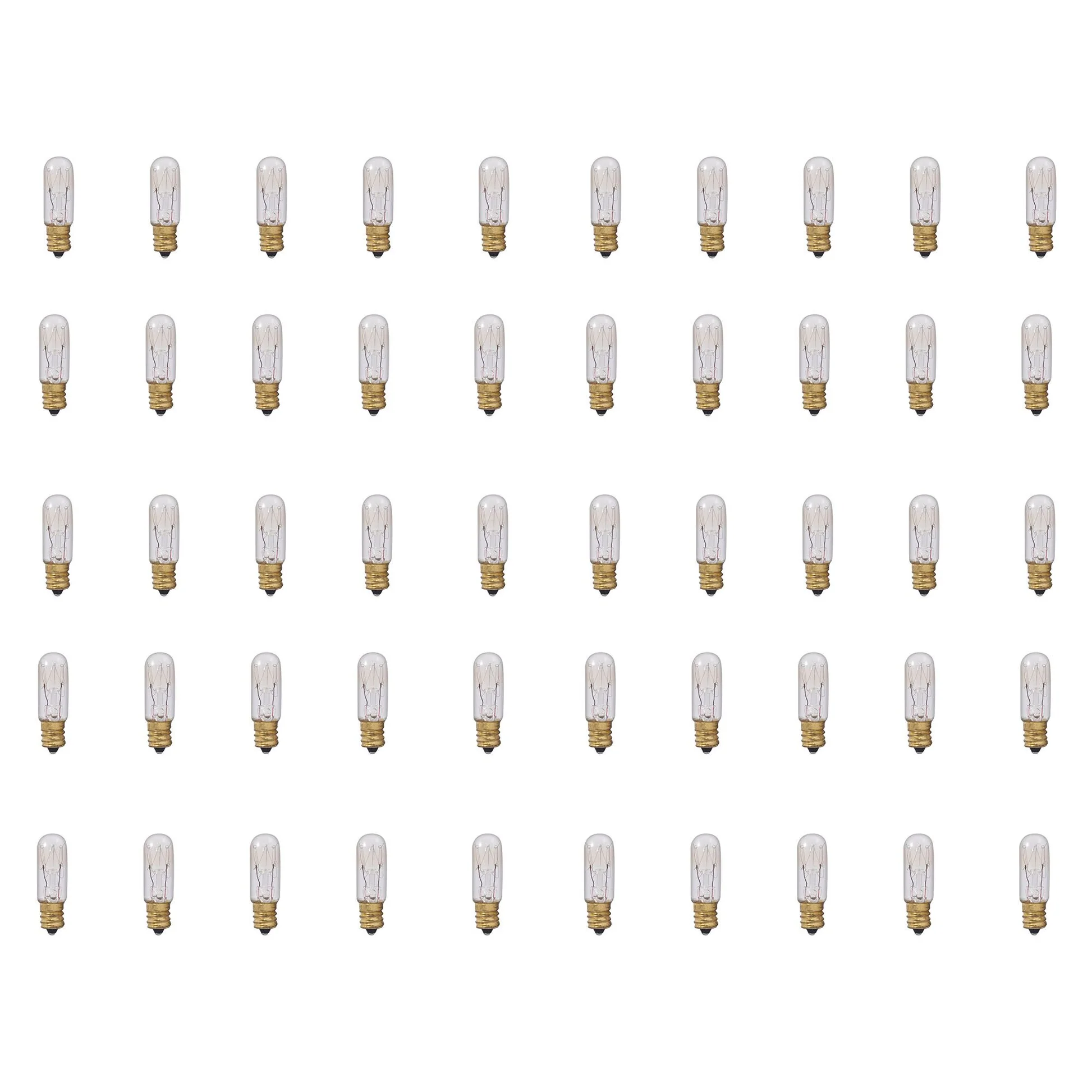 BULBRITE INCANDESCENT T4 CANDELABRA SCREW (E12) 6W DIMMABLE LIGHT BULB 2700K/WARM WHITE 50PK (708106) - Cheap-Us