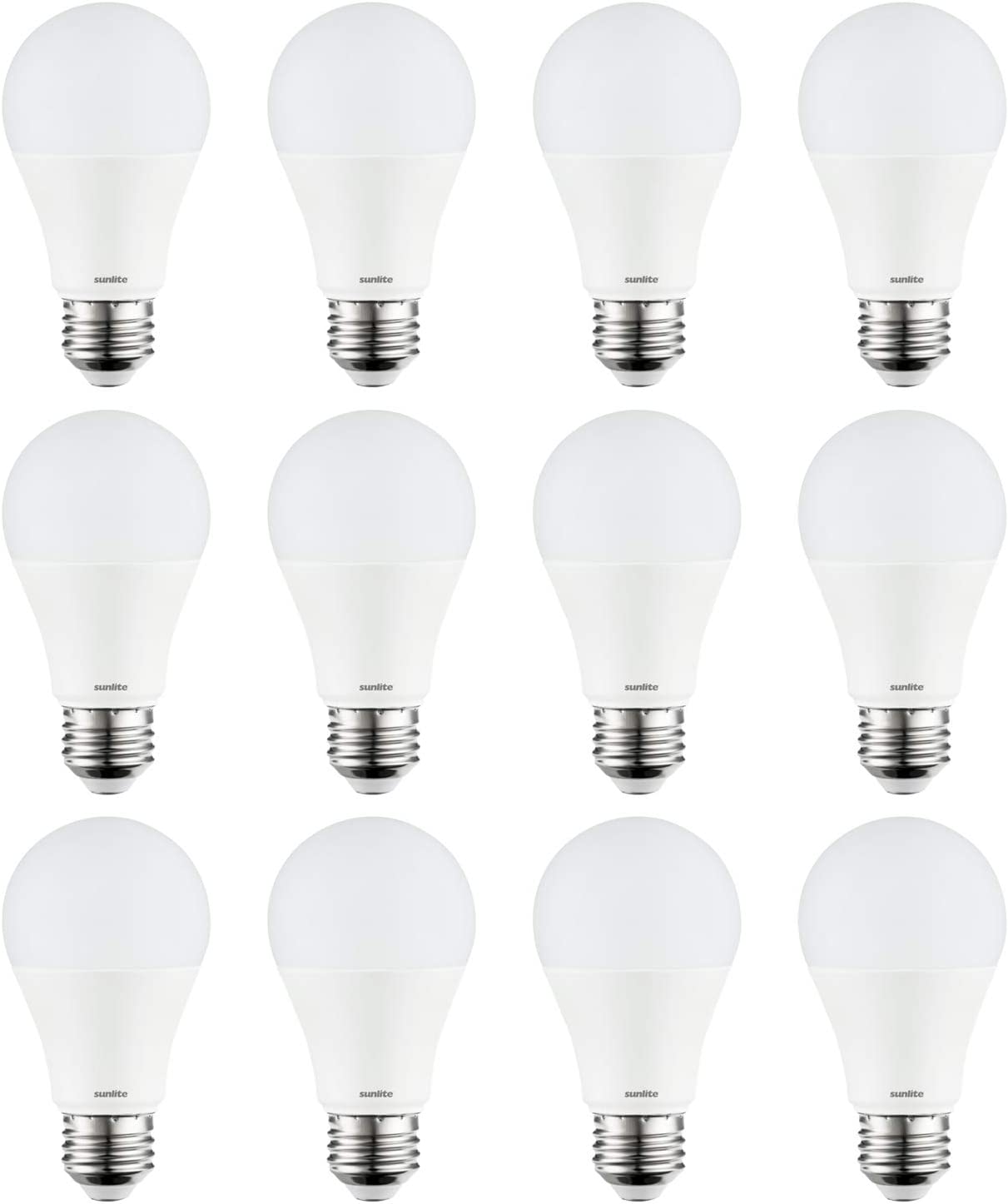 Sunlite 80853-SU LED A19 Light Bulb, Non-Dimmable 11 Watt (75W Equivalent), 1100 Lumens, Medium (E26) Base, UL Listed, 65K - Daylight Pack of 12 - Cheap-Us