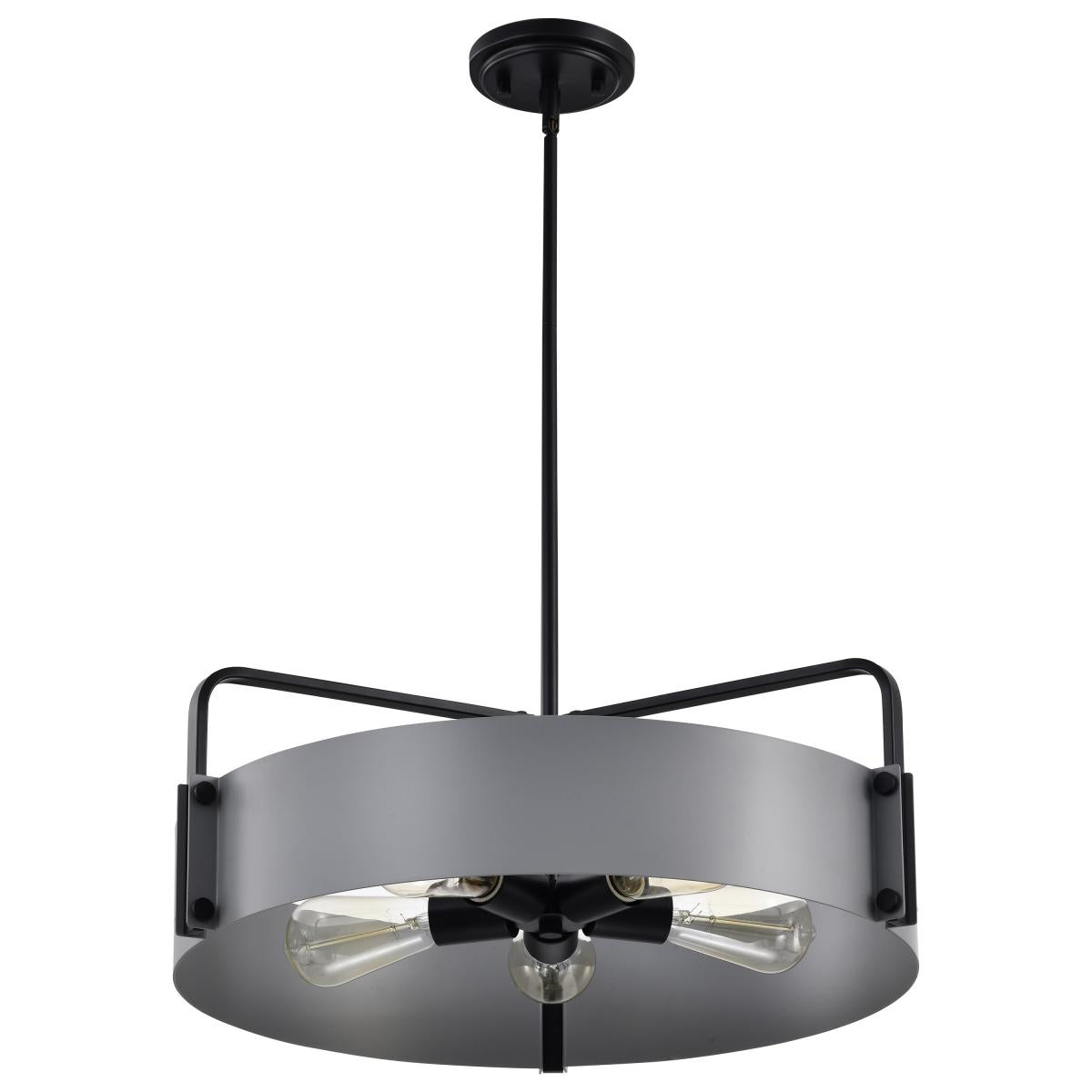 60-7854 ALTOS 5 LIGHT LARGE PENDANT Altos 5 Light Large Pendant; Gray and Matte Black Finish - Cheap-Us
