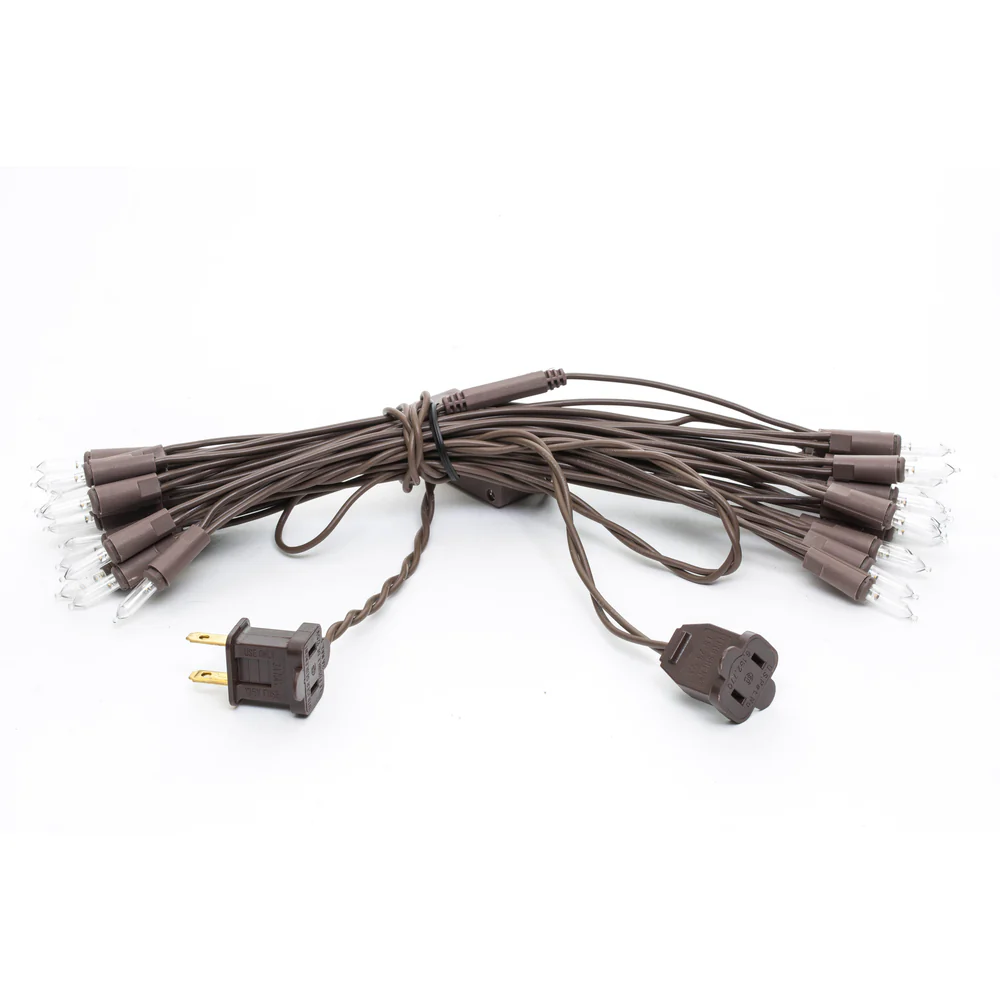 Vickerman 50 Clear Dura-lit Mini Light on Brown Wire, 37' Christmas Light Strand- 2 Pack - Cheap-Us