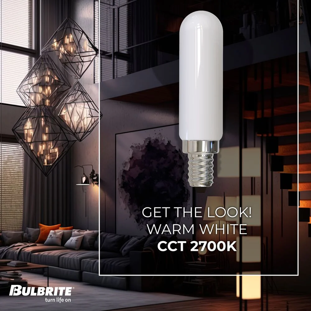 Bulbrite LED Filament Pack of (4) 4.5 Watt Dimmable T6 Light Bulbs with a Milky Finish and Candelabra (E12) Base - 2700K (Warm White Light), 400 Lumens - Cheap-Us