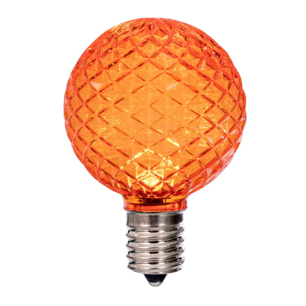 Vickerman G50 LED Orange Replacement Bulb E17/C9 Nickel Base 120V .8 Watts package of 25 - Cheap-Us
