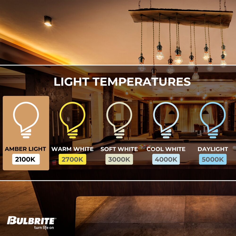 Bulbrite LED Curved Filament Pack of (4) 4.5 Watt Dimmable A19 Light Bulbs with Clear Finish and Medium (E26) Base - 2100K (Warm Amber Light), 350 Lumens - Cheap-Us