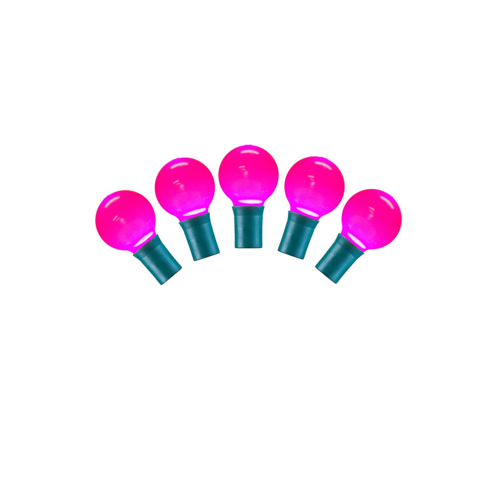 Vickerman 25 Pink G30 LED Light on Green Wire 16' Christmas Light Strand - Cheap-Us