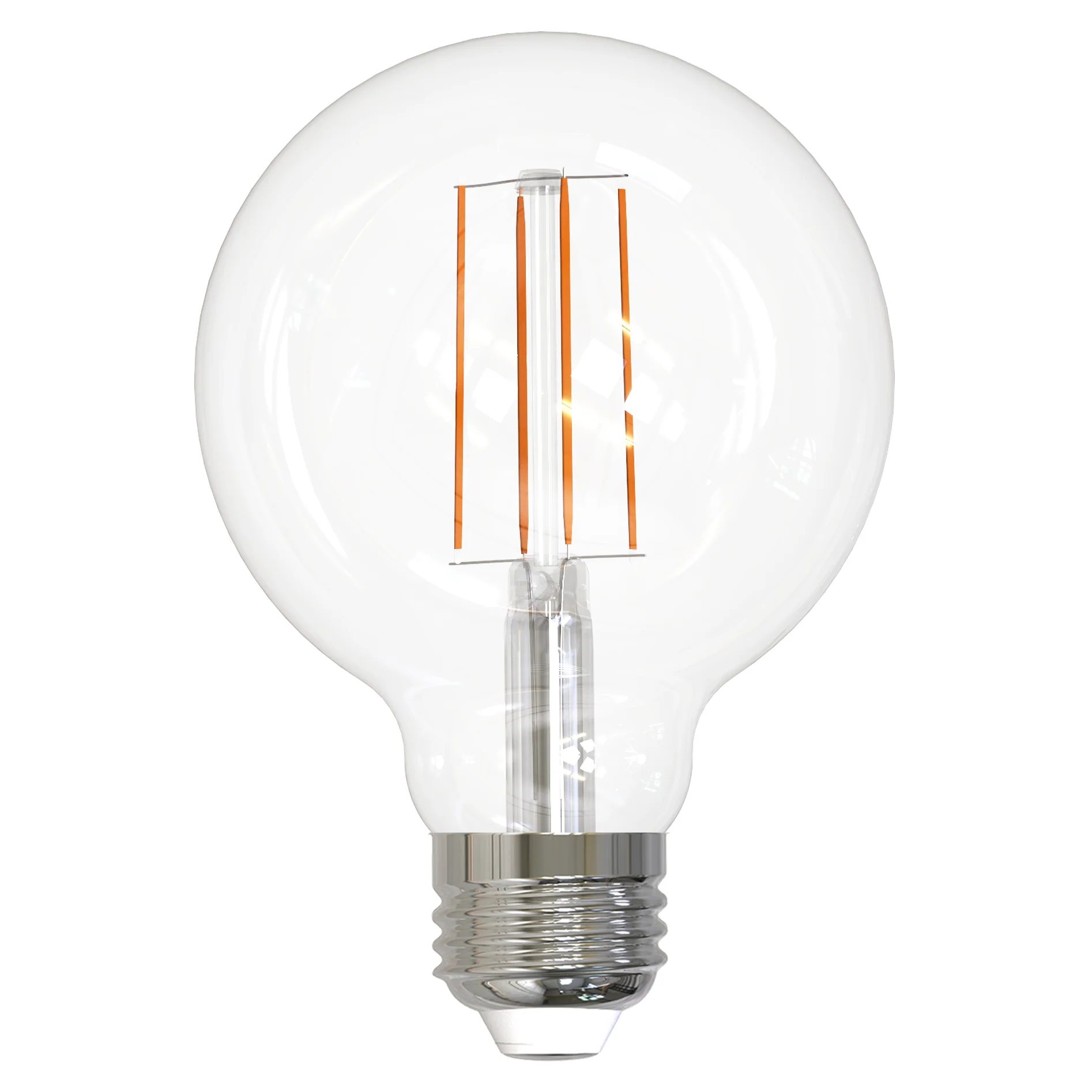 LED G25 Edison Globe Light Bulb, 8.5 Watts (100W Equivalent), Standard E26 Base, 800 Lumens, Dimmable, Decorative Clear Glass, Antique Long Filament, 90 CRI, 2700K Warm White, 1 Count - Cheap-Us