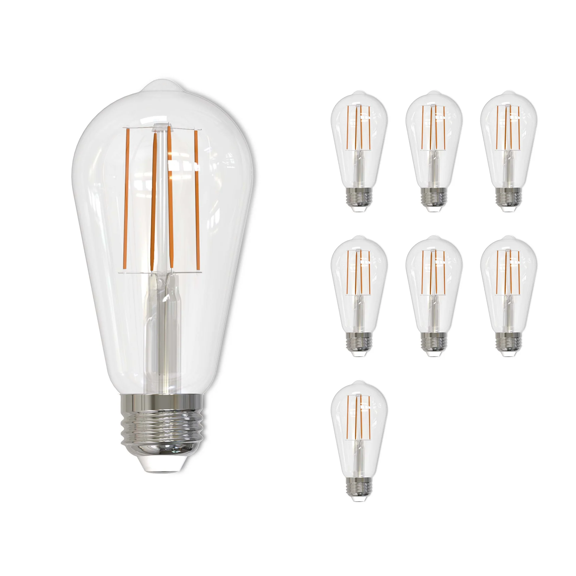 Bulbrite Pack of (8) 7 Watt Dimmable CLEAR Filament ST18 Medium (E26) LED Bulb - 800 Lumens, 4000K, and 80 CRI - Cheap-Us