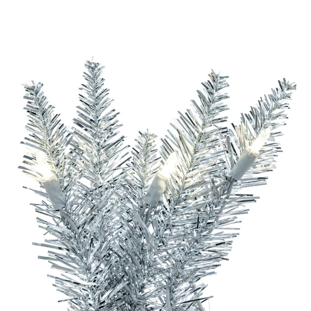 Vickerman 9' Sliver Artificial Christmas Garland Warm White Dura-Lit LED lights. - Cheap-Us