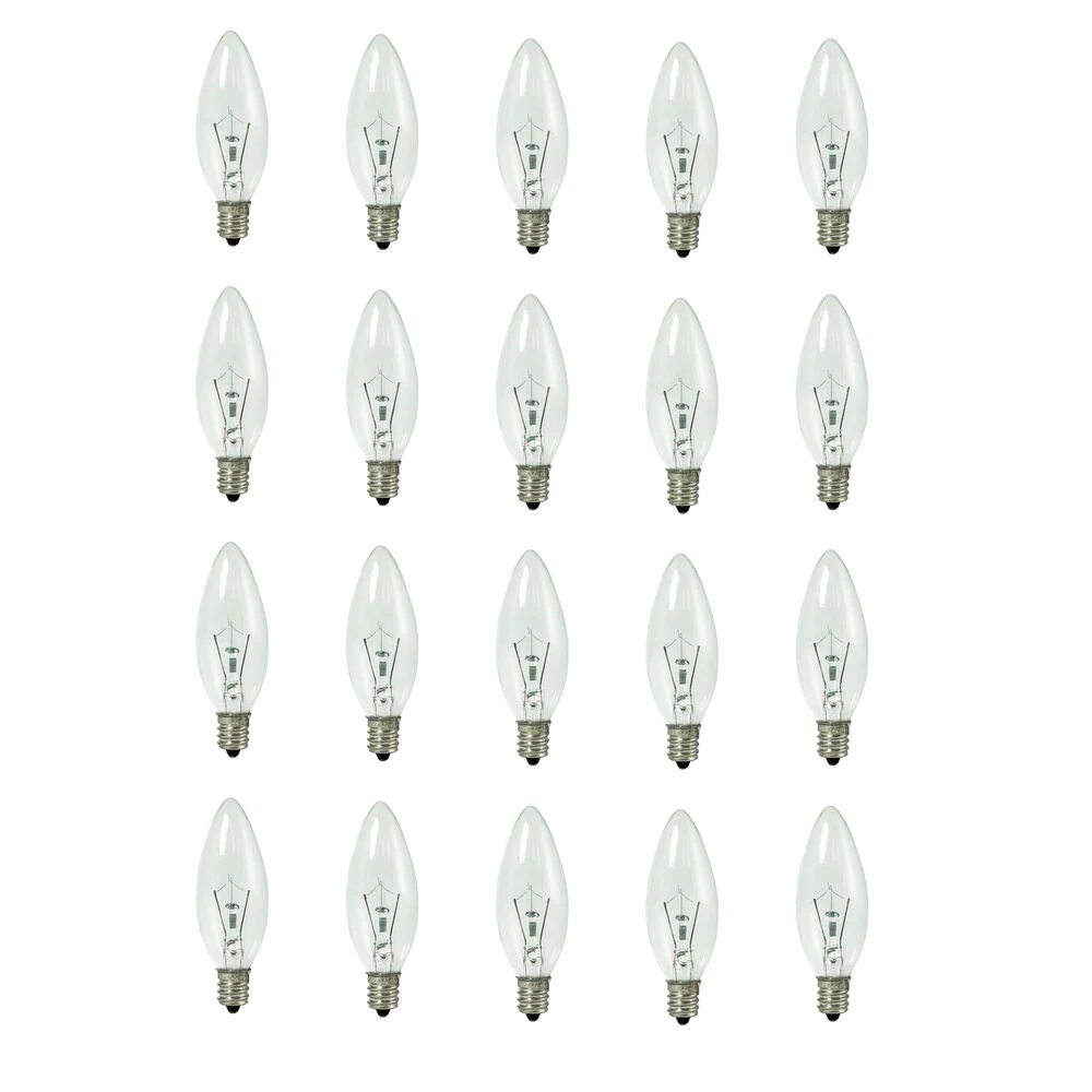 Bulbrite Pack of (20) 10 Watt Dimmable Clear B8 Candelabra Screw (E12) Krypton Light Bulb - Cheap-Us