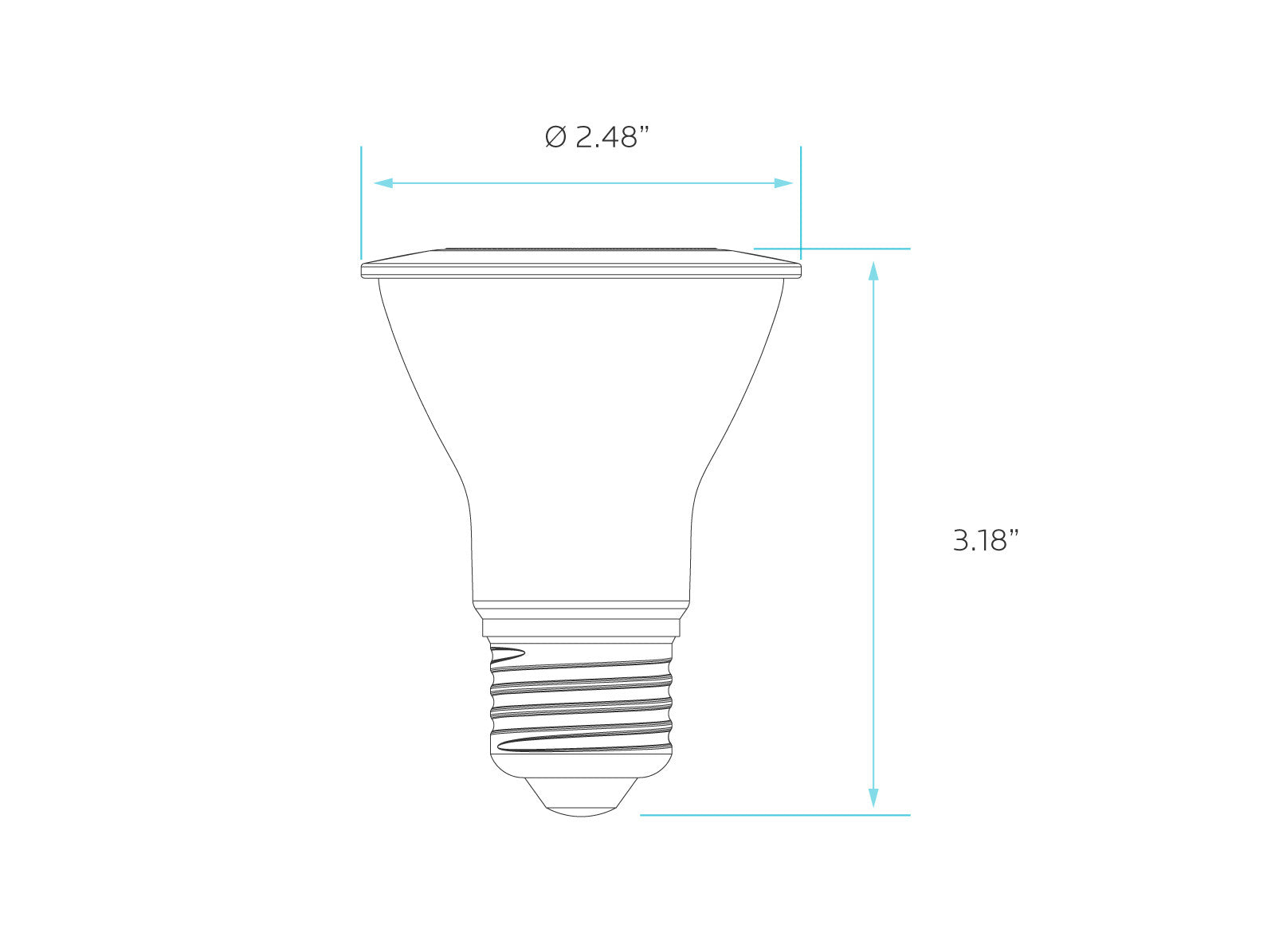 Luxrite LED PAR20 Spotlight Light Bulb, 7W, 500 Lumens, 4000K - Cool White, 80 CRI, White Finish, Dimmable (LR31603) - Cheap-Us