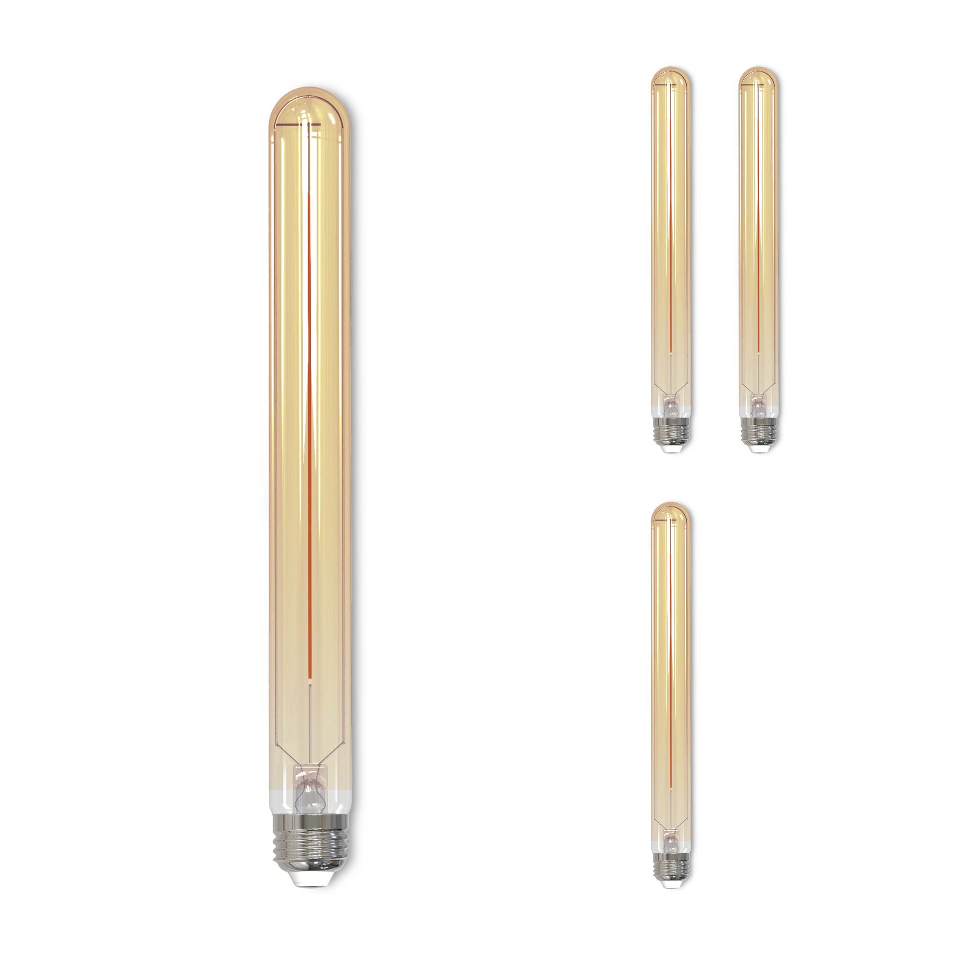 Bulbrite LED Filament Pack of (4) 5 Watt Dimmable 11 Inch T9 Light Bulb with Antique Glass Finish and Medium (E26) Base - 2100K (Amber Light), 300 Lumens - Cheap-Us
