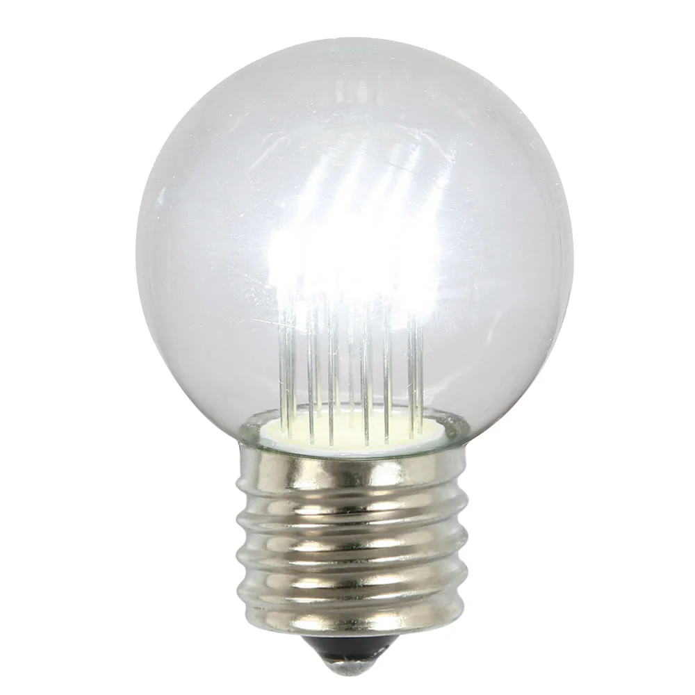 Vickerman Pure White Glass G50 Transparent LED Replacement Bulb 5 per Box - Cheap-Us