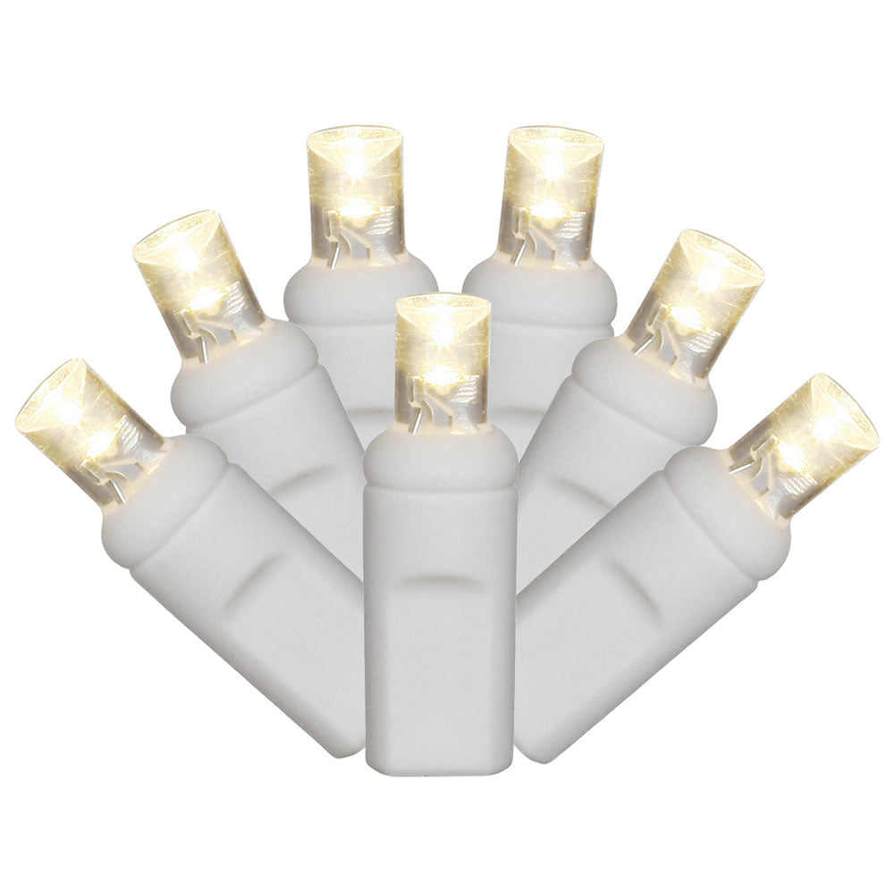 Vickerman 70 Warm White Wide Angle LED Icicle Light on White Wire 9' Light Strand. - Cheap-Us