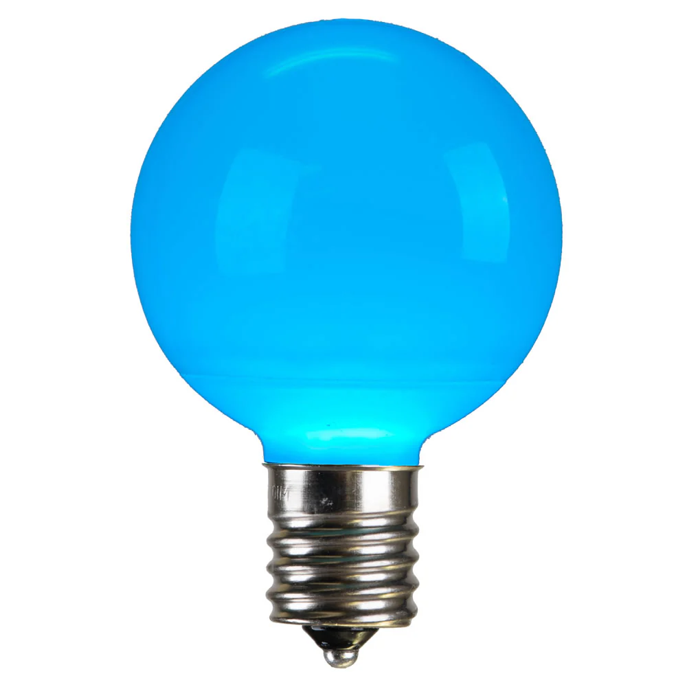 Vickerman G50 Teal Ceramic LED  Nickel Base Bulb E17 .8 Watts 120Volt Dimmable 25 Bulbs per Pack - Cheap-Us