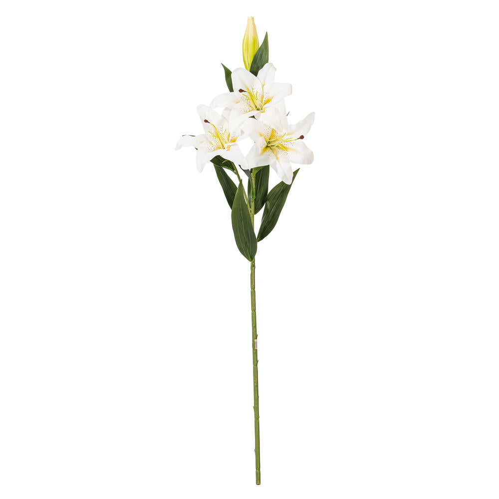 Vickerman 36'' Artificial White and Yellow Real Touch Lily Spray. Includes 2 sprays per pack. - Cheap-Us