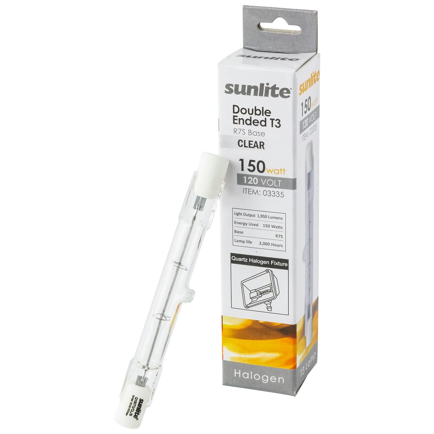 Sunlite 150 Watt, Double Ended T3, R7S Base, Clear - Cheap-Us