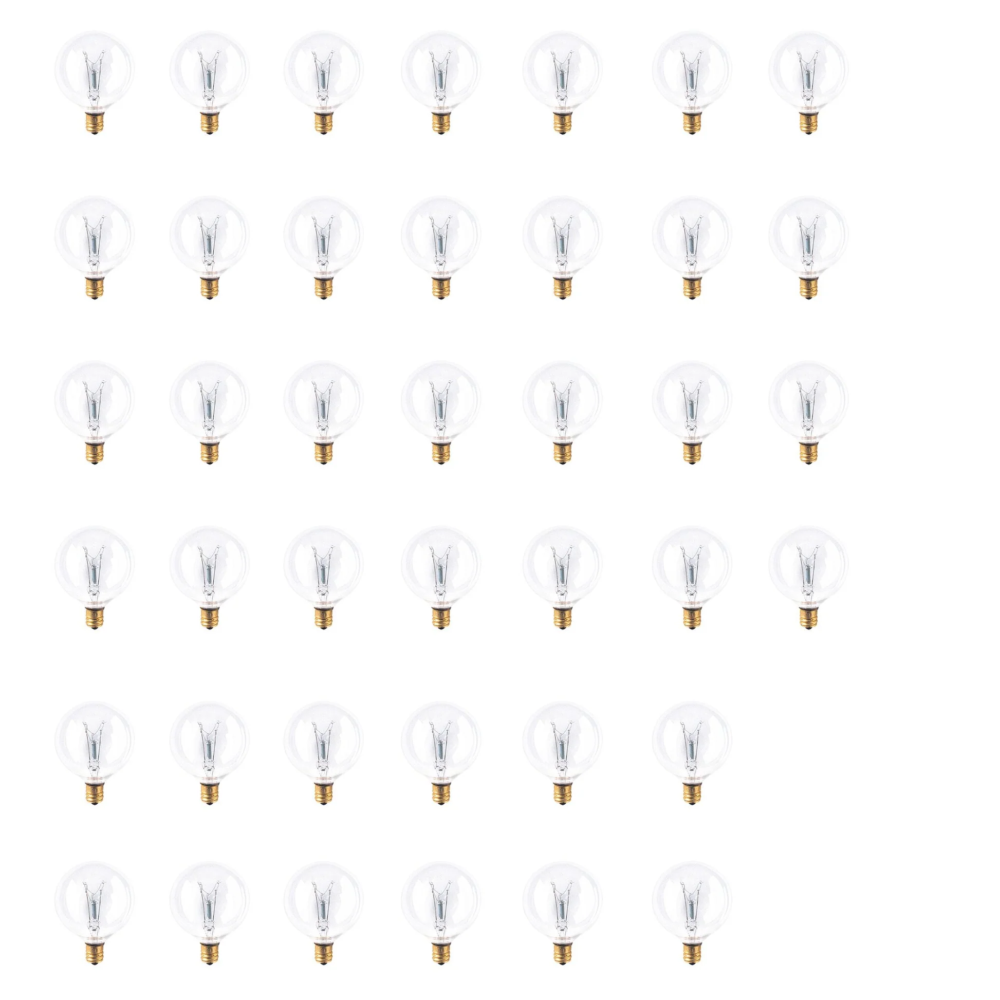 BULBRITE INCANDESCENT G16.5 CANDELABRA SCREW (E12) 15W DIMMABLE LIGHT BULB 2700K/WARM WHITE 40PK (311015) - Cheap-Us