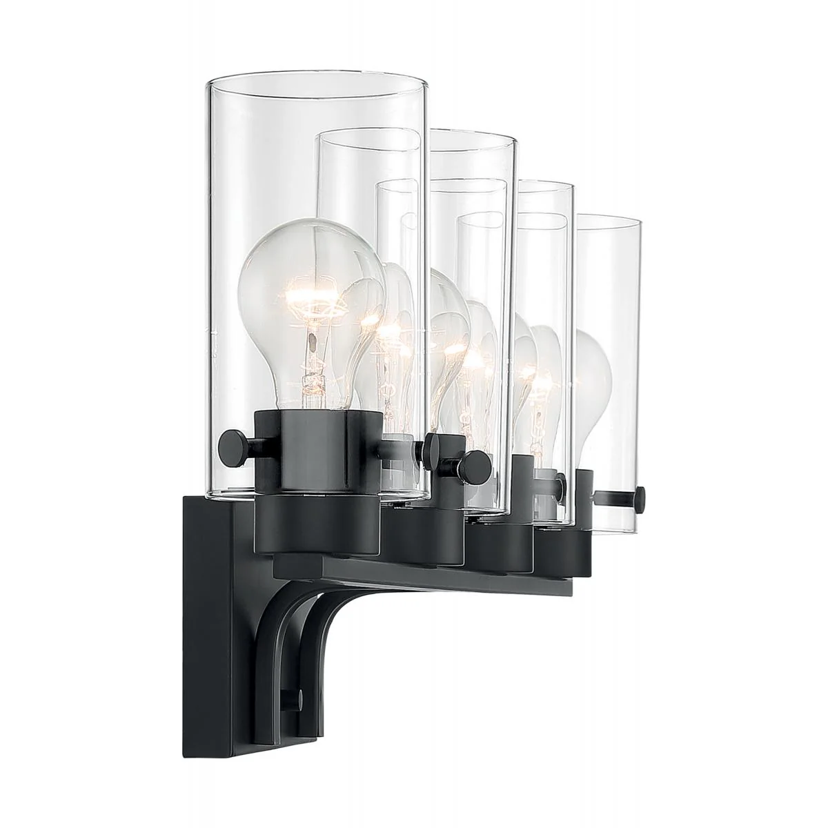 60-7274 SOMMERSET 4 LIGHT VANITY Sommerset - 4 Light Vanity with Clear Glass - Matte Black Finish - Cheap-Us