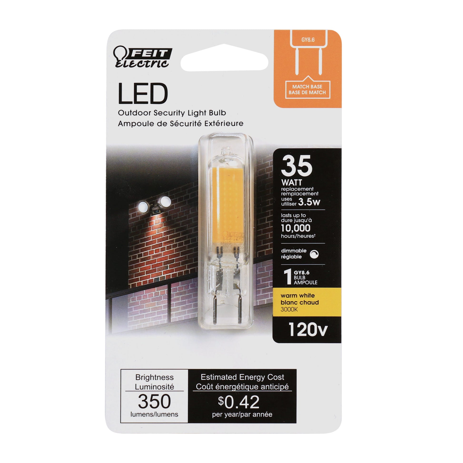 35 Watt Equivalent GY8.6 Base Specialty Dimmable LED Light Bulb - Cheap-Us