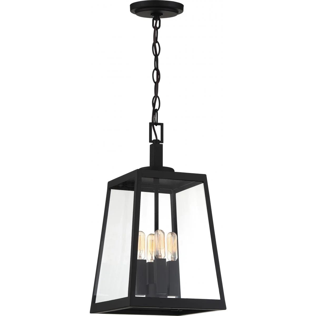 60-6584 HALIFAX 4 LT HANGING LANTERN Halifax - 4 Light Hanging Lantern - with Clear Glass - Matte Black Finish - Cheap-Us