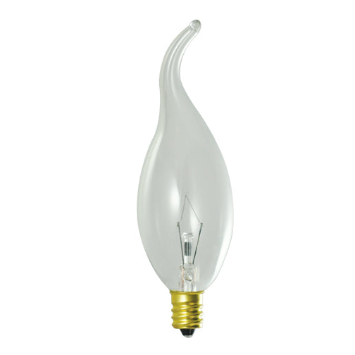 Bulbrite 25CTD/C/2 25 Watt Incandescent CA11 Teardrop Chandlier Bulb, Candelabra Base, Clear - Cheap-Us