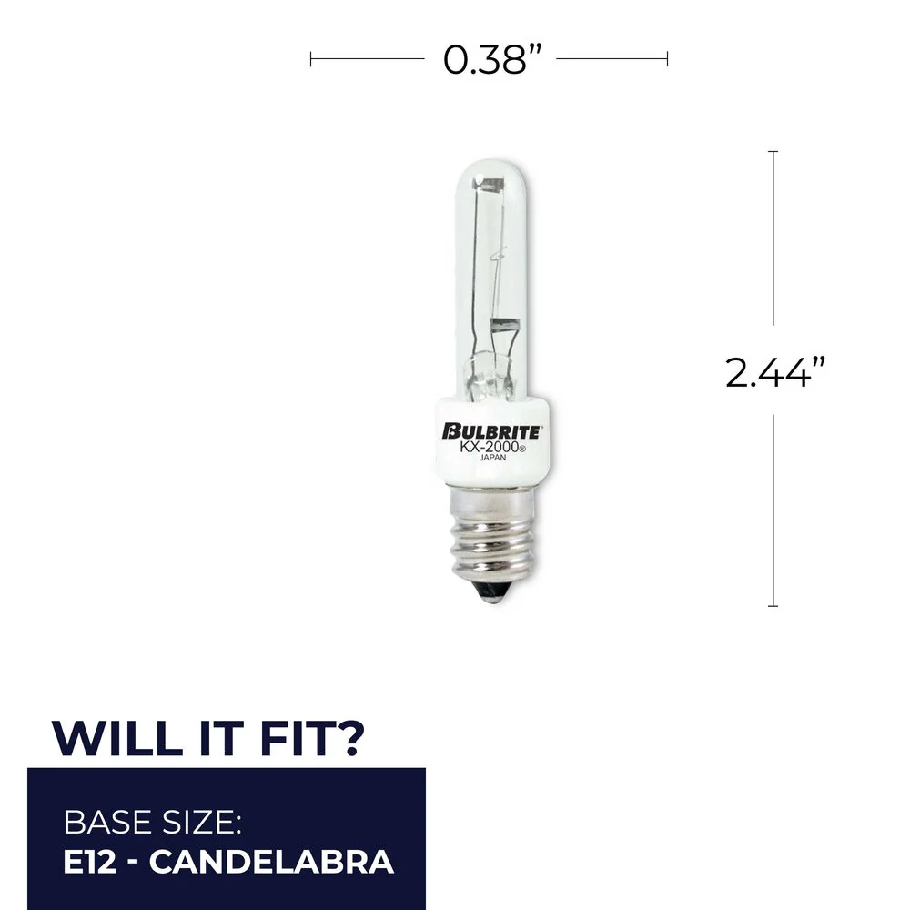 BULBRITE KRYPTON/XENON T3 CANDELABRA SCREW (E12) 40W DIMMABLE LIGHT BULB 2700K/WARM WHITE 2PK (473040) - Cheap-Us