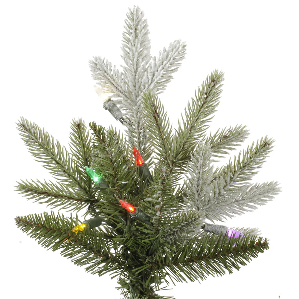 Vickerman 6.5' Frosted Balsam Fir Artificial Christmas Tree Multi-Colored Dura-Lit® LED Lights - Cheap-Us