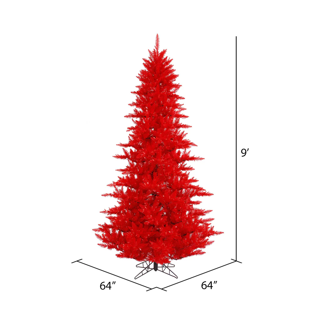Vickerman 9' Red Fir Artificial Christmas Tree Unlit - Cheap-Us
