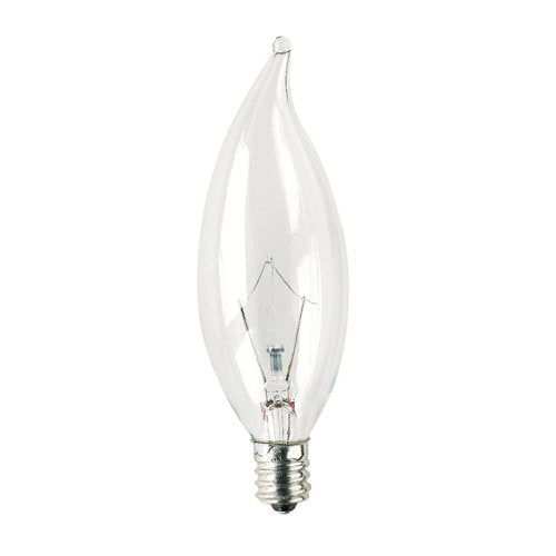 Bulbrite KR25CFC/25 25 Watt  Krystal Touch Dimmable Krypton CA8 Flame Tip Chandelier Bulb, Candelabra Base, Clear - Cheap-Us