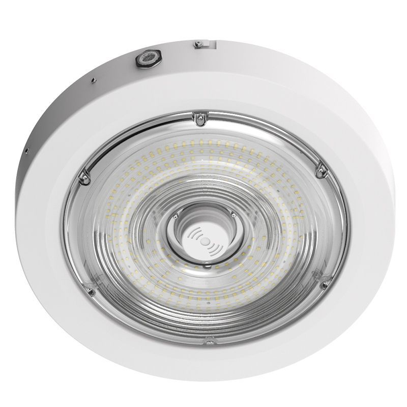 Westgate Builder Series Indoor Round Canopy Light Selectable 40/60/80W 30/40/50K Sensor Ready With Em, Wh, Outdoor Lighting, 40W/60W/80W, 135 Lumens/W, 30K/40K/50K, White Finish, 0-10V - Cheap-Us