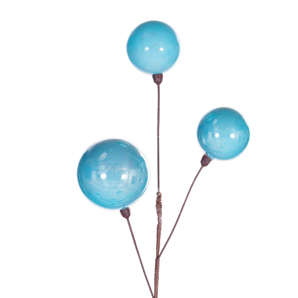 Vickerman 10' Baby Blue Pearl Branch Ball Wire Garland. - Cheap-Us