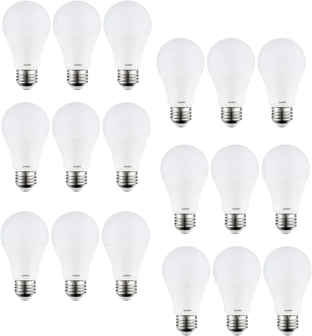 Sunlite 80688-SU LED A19 Light Bulbs, 9 Watts (60W Equivalent), Medium Base (E26), Non-Dimmable, Frost, UL Listed, 40K - Cool White 18 Pack - Cheap-Us