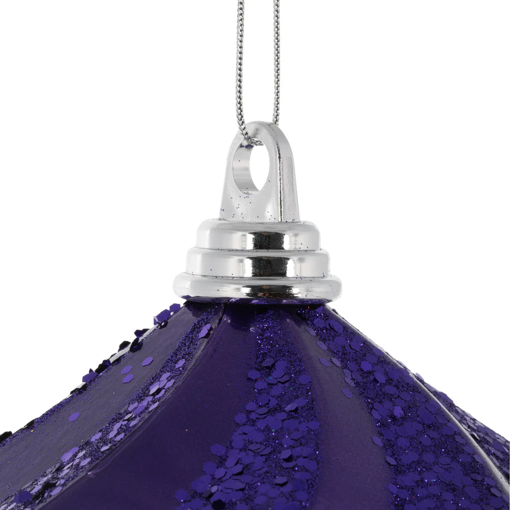 Vickerman 6'' Plum Candy/Glitter Swirl Diamond Christmas Ornament - Cheap-Us
