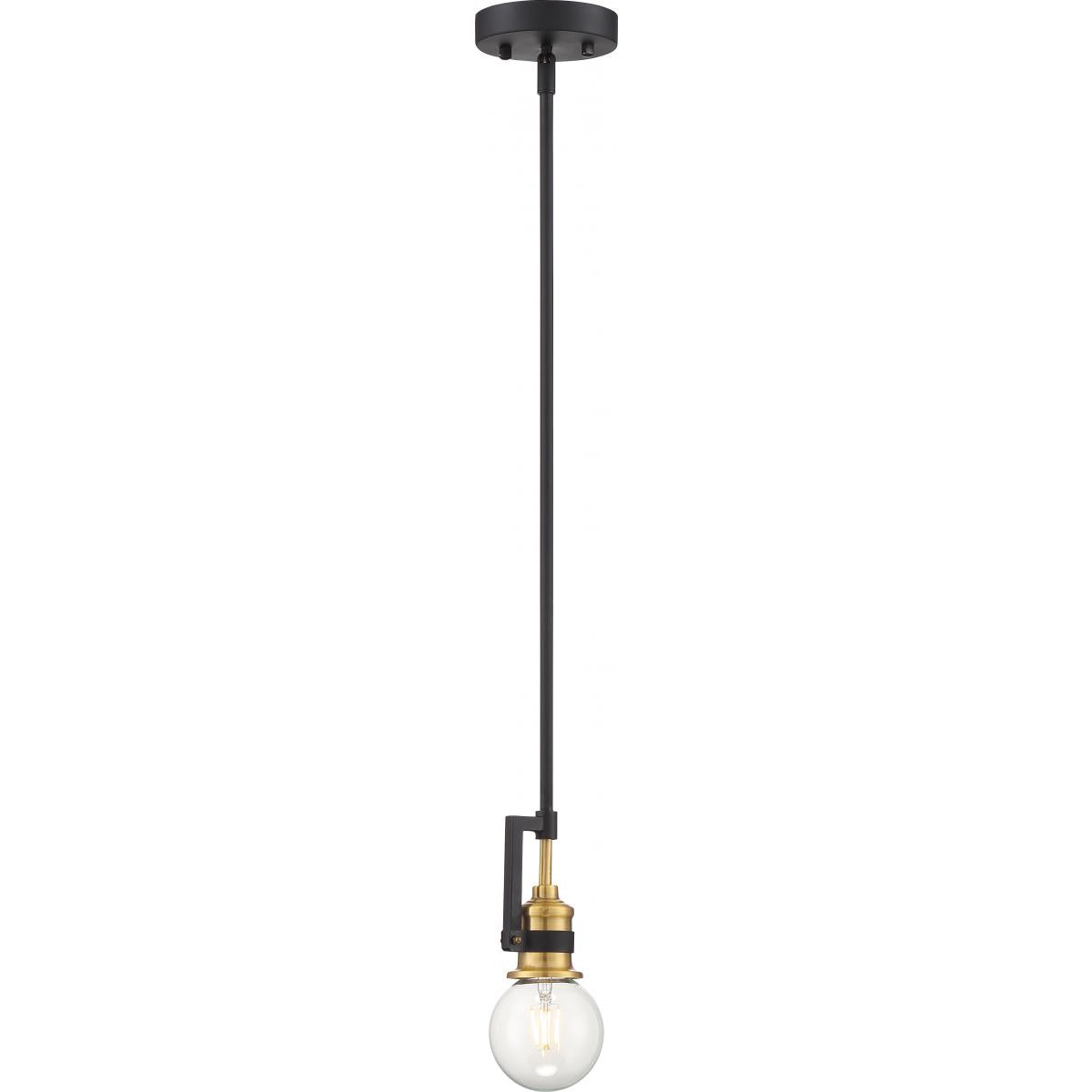 60-6975 INTENTION 1 LIGHT MINI PENDANT Intention - 1 Light Mini Pendant - Warm Brass and Black Finish - Cheap-Us