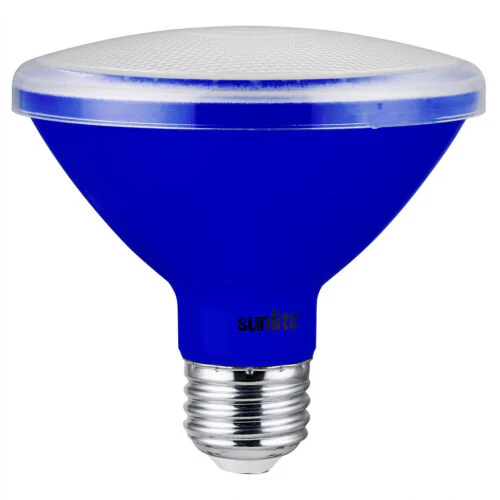 Sunlite 81472 LED PAR30 Short Neck Colored Recessed Light Bulb, 8 Watt (75W Equivalent), Medium (E26) Base, Floodlight, ETL Listed, Blue, Pack of 3 - Cheap-Us