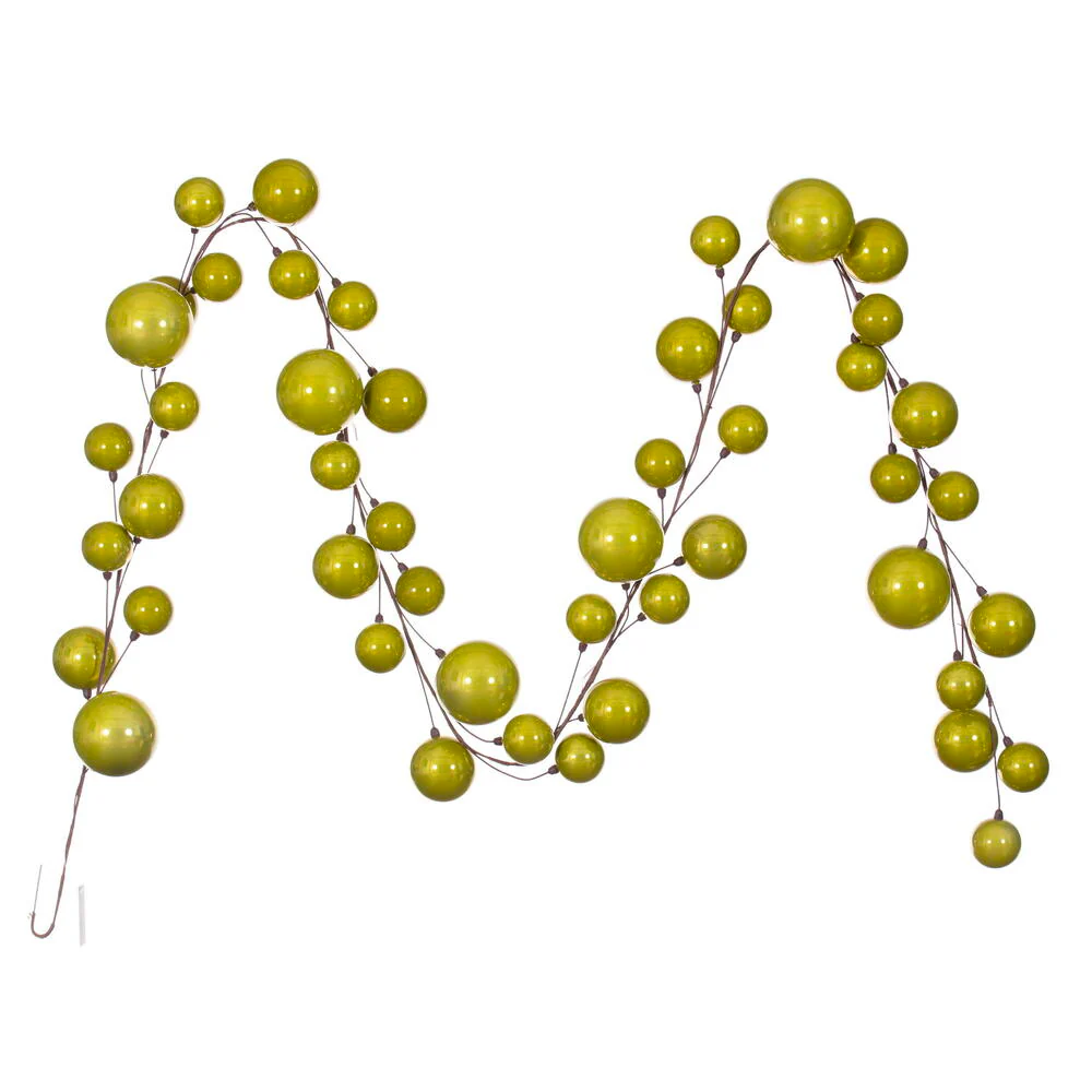 Vickerman 10' Lime Pearl Branch Ball Wire Garland. - Cheap-Us