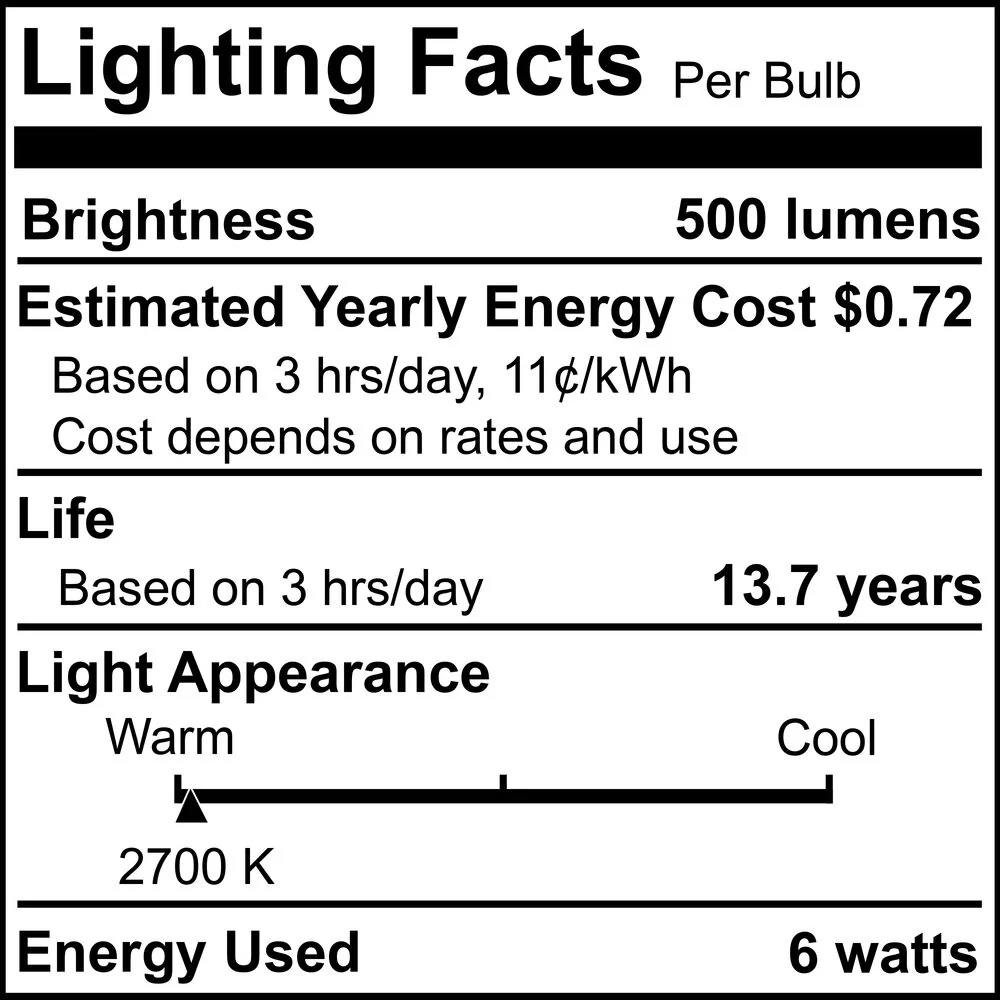Bulbrite LED Filament Pack of (4) 6 Watt Dimmable G40 Light Bulbs with a Half Gold Finish and Medium (E26) Base - 2700K (Warm White Light), 500 Lumens - Cheap-Us