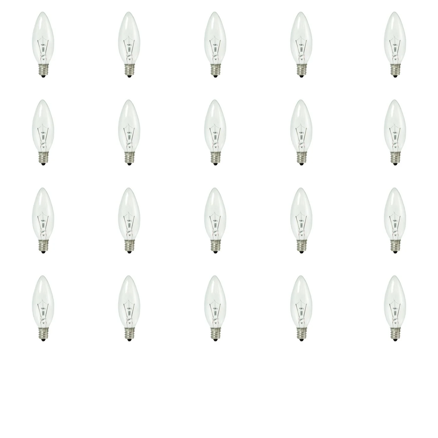 BULBRITE KRYPTON B8 CANDELABRA SCREW (E12) 15W DIMMABLE LIGHT BULB 2700K/WARM WHITE 20PK (460015) - Cheap-Us