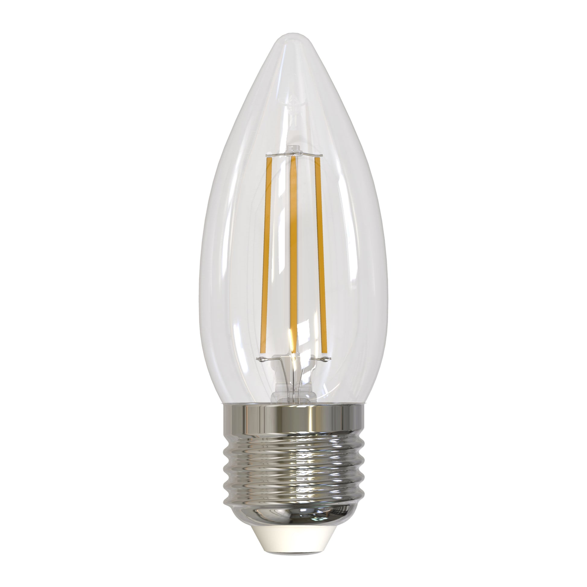 Bulbrite LED Filament 5.5 Watt Dimmable B11 Light Bulbs with Clear Glass Finish and Medium (E26) Base - 2700K (Warm White Light), 500 Lumens - Cheap-Us