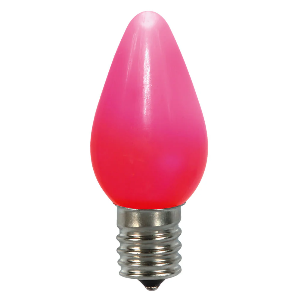 Vickerman C7 Ceramic LED Pink Twinkle Bulb  Nickel Base 120V .6 Watts 25 Bulbs per bag - Cheap-Us
