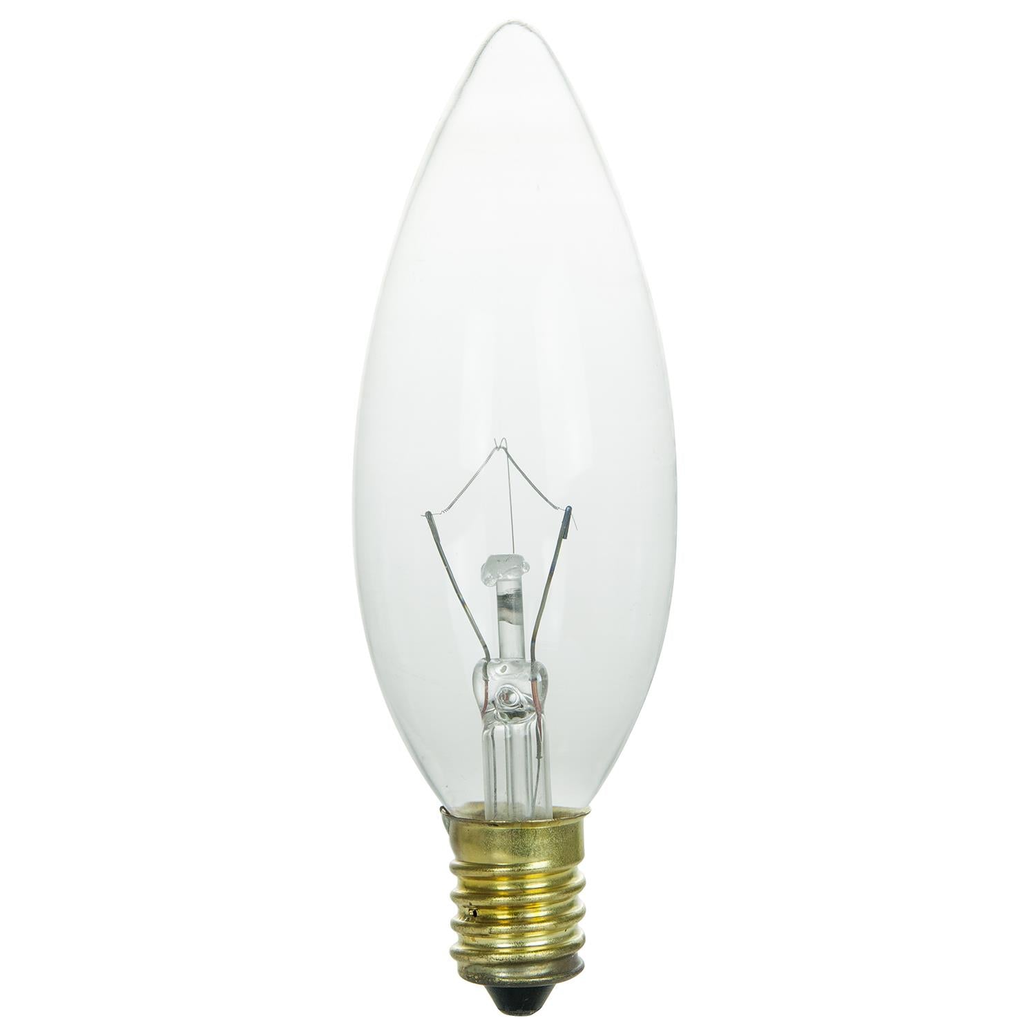 Sunlite 40 Watt Torpedo Tip Chandelier , European Base, Clear - Cheap-Us