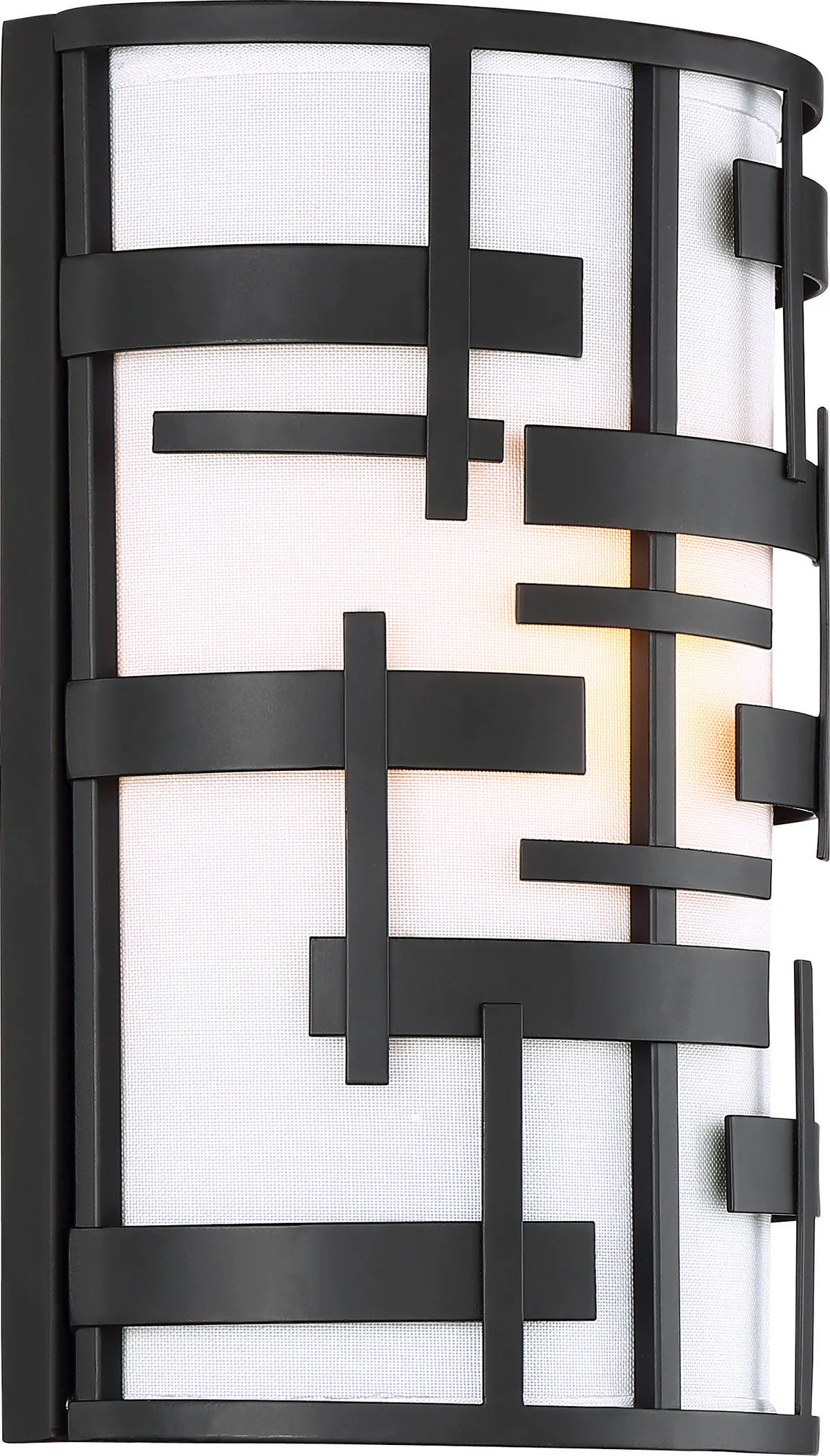 60-6431 LANSING 2 LIGHT WALL SCONCE Lansing - 2 Light Wall Sconce with White Fabric Shade - Midnight Bronze Finish - Cheap-Us