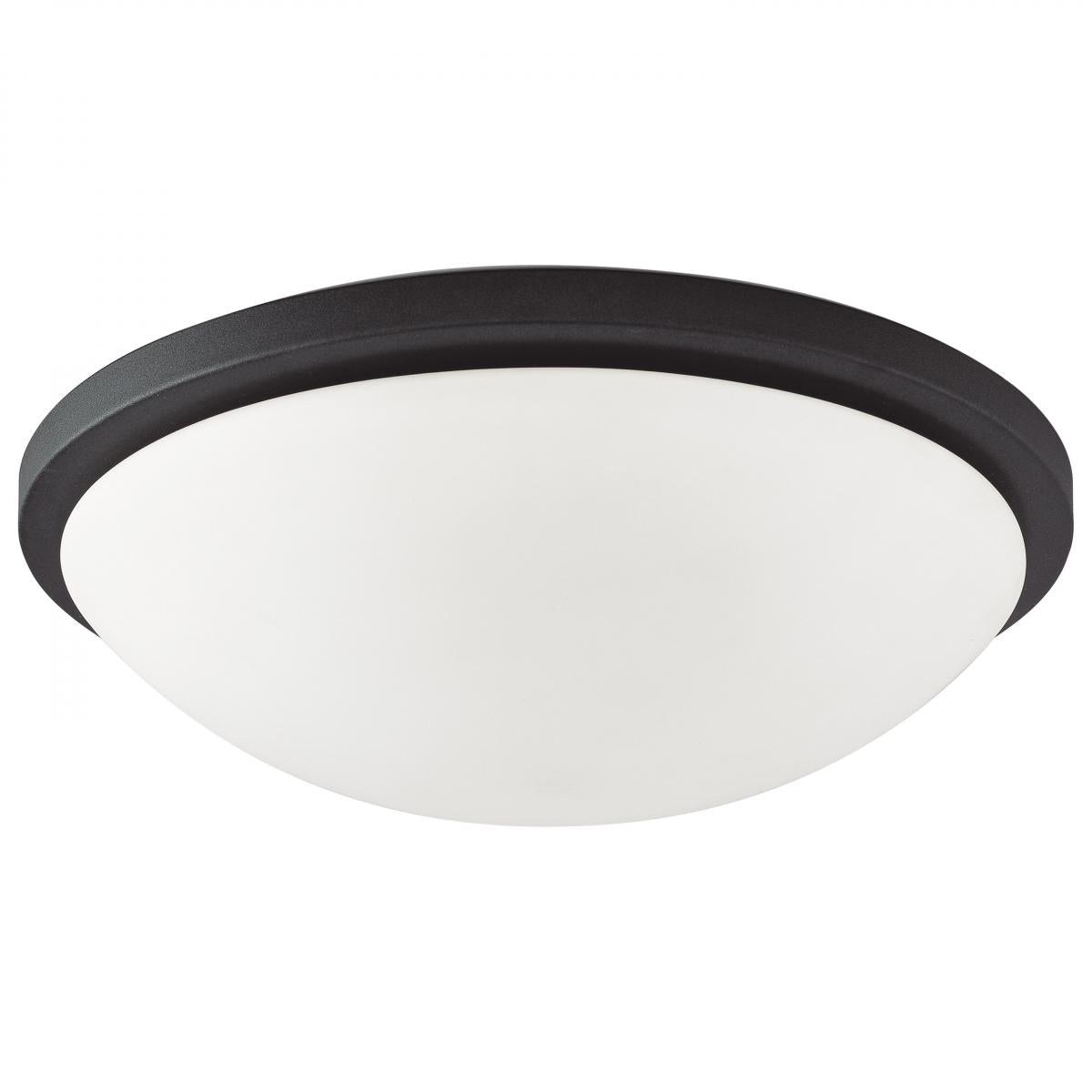 Satco Nuvo LED Button Flush Mount Dome Light Fixture - Brushed Nickel/Black/Matte Black Finish With White Glass - 3000K/CCT Selectable - Cheap-Us