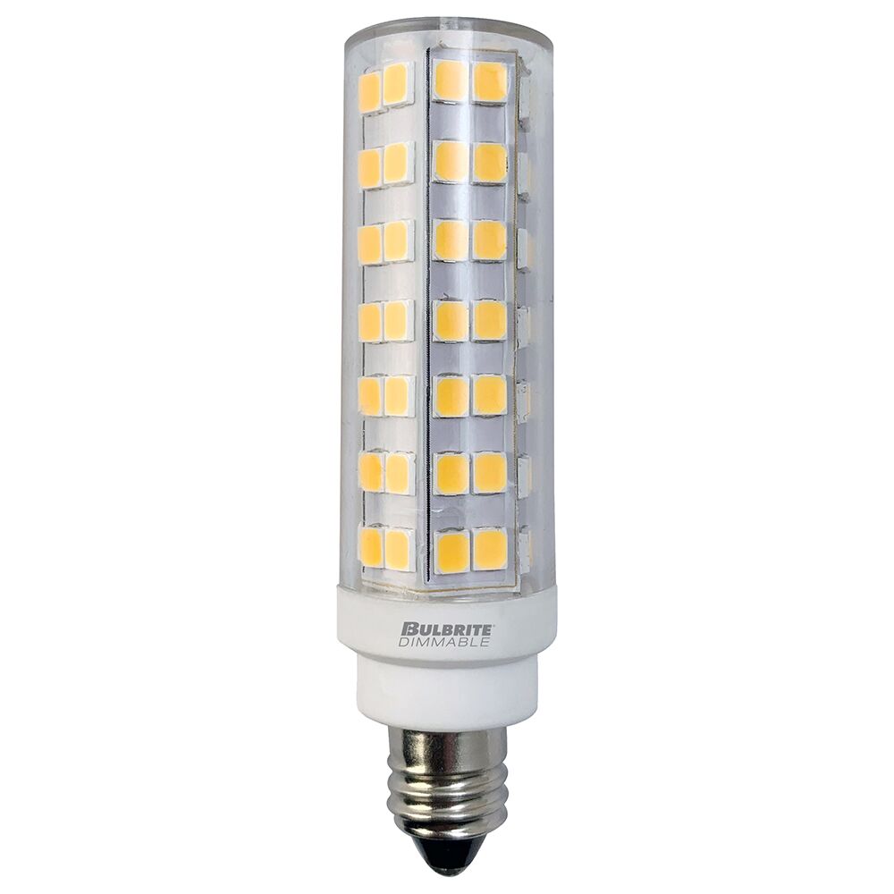 Bulbrite Pack of (2) 6.5 Watt 120V Dimmable Clear T6 LED Mini Light Bulbs with Mini-Candelabra (E11) Base, 2700K Warm White Light, 700 Lumens - Cheap-Us