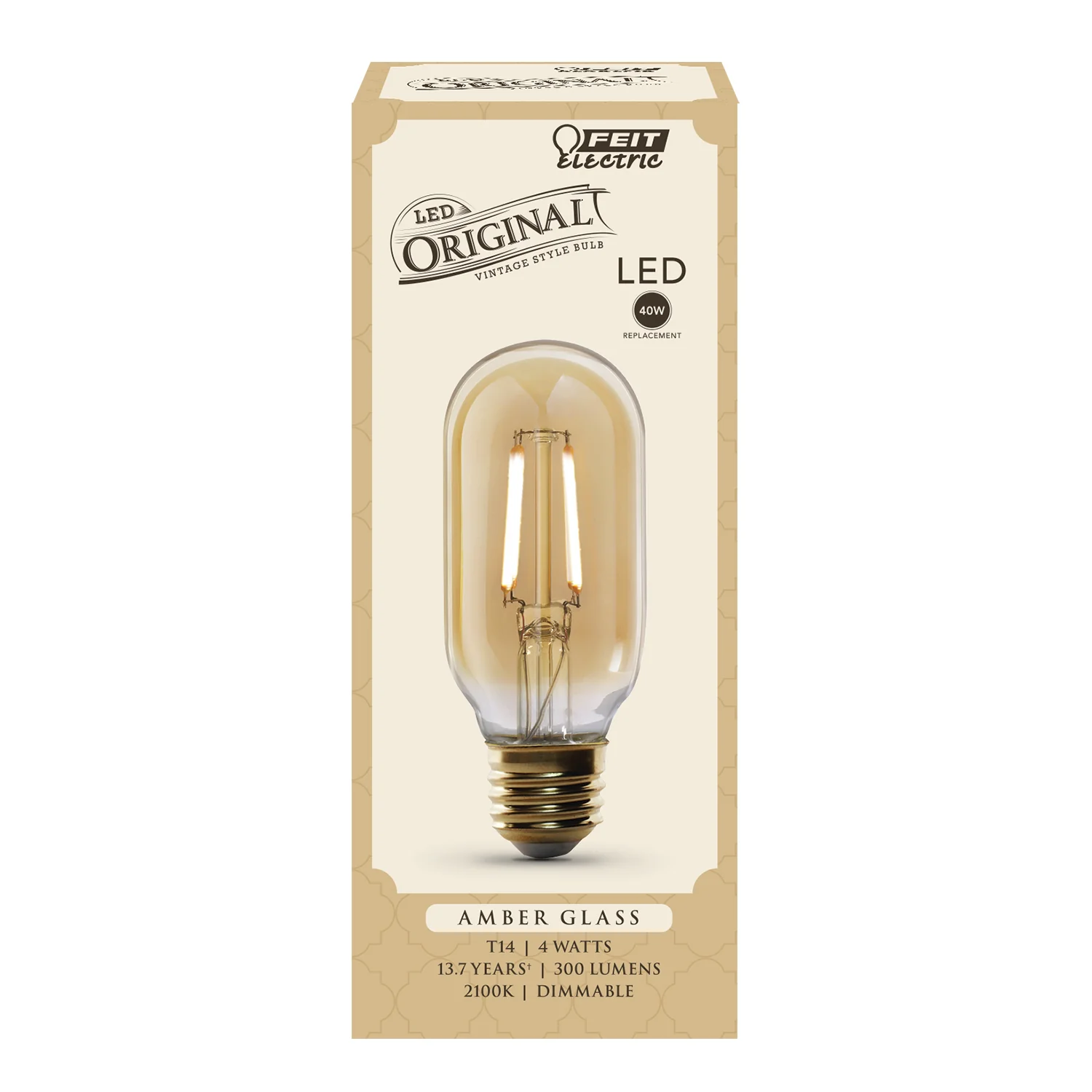 300 Lumen LED Amber Glass Vintage T14 - Cheap-Us